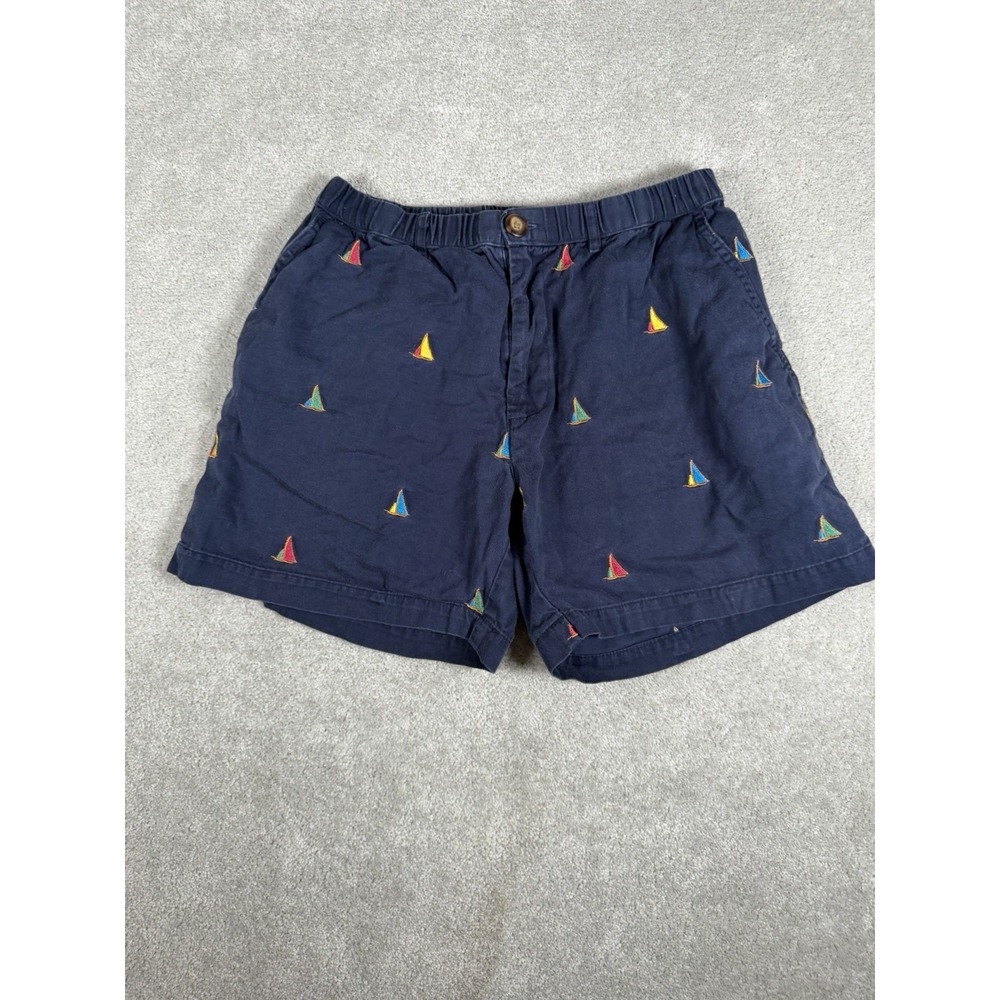 Chubbies Shorts Mens M Blue Sailboats AOP 5" Cotton Twill Elastic Waist Nautical
